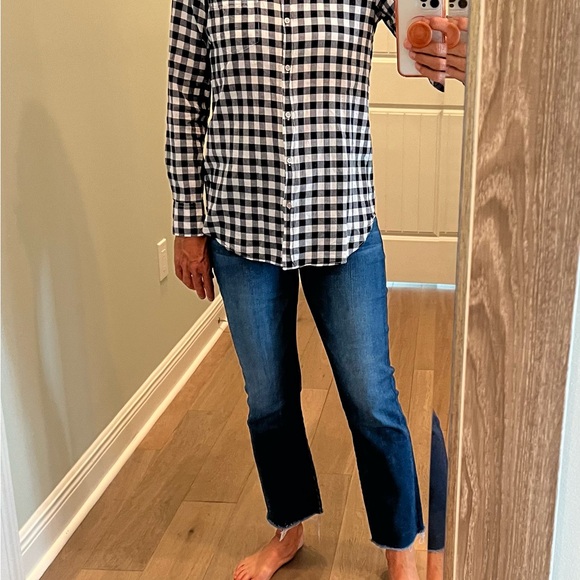 J Crew woman gingham button down shirt size small - Picture 2 of 4